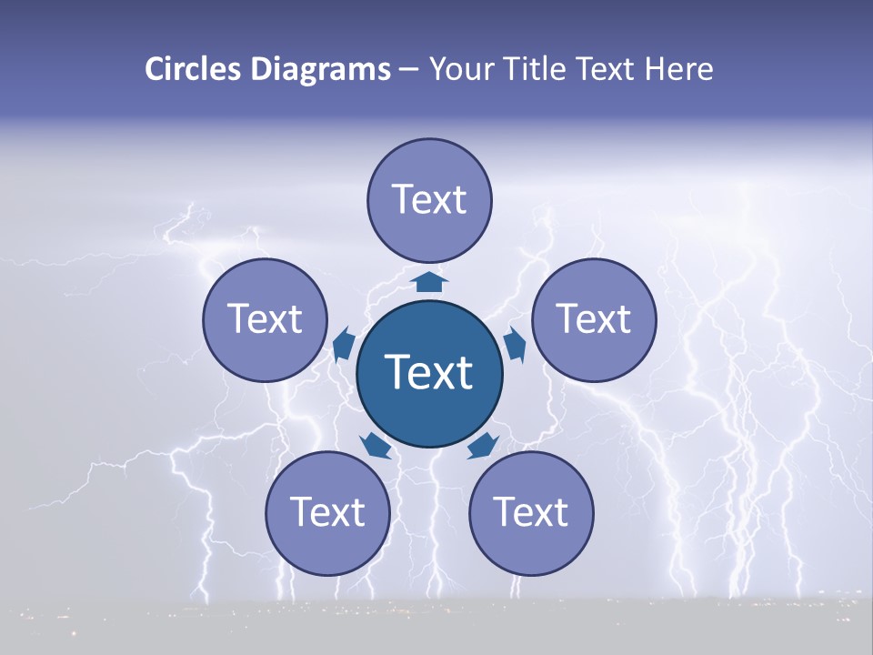 Lightning Strike Clouds Striking Images PowerPoint Template