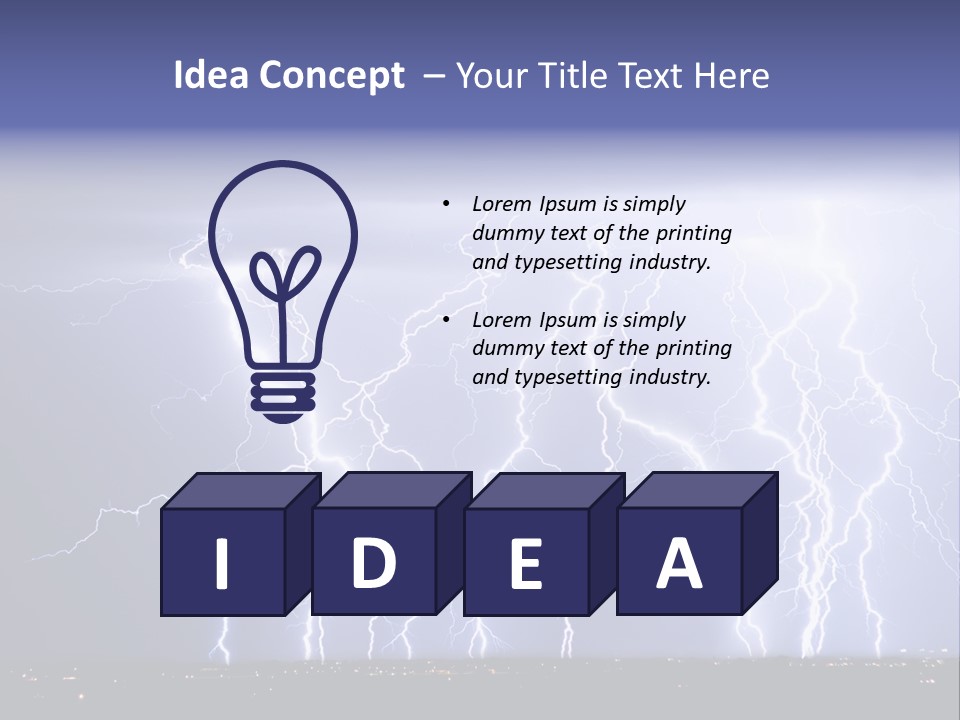 Lightning Strike Clouds Striking Images PowerPoint Template