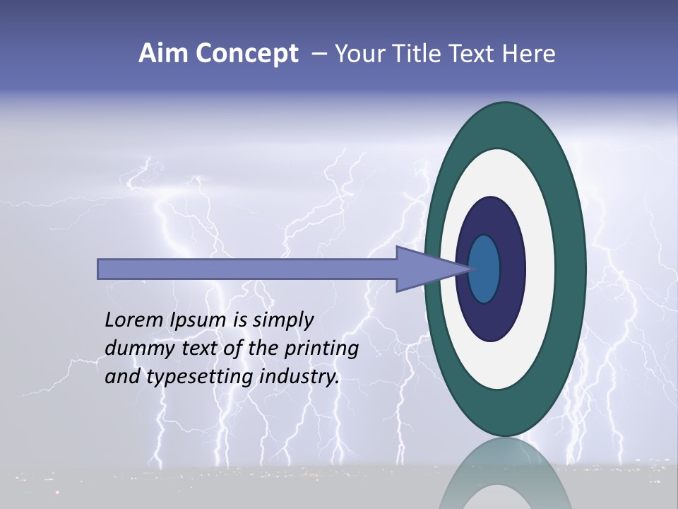 Lightning Strike Clouds Striking Images PowerPoint Template