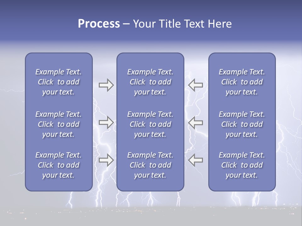 Lightning Strike Clouds Striking Images PowerPoint Template