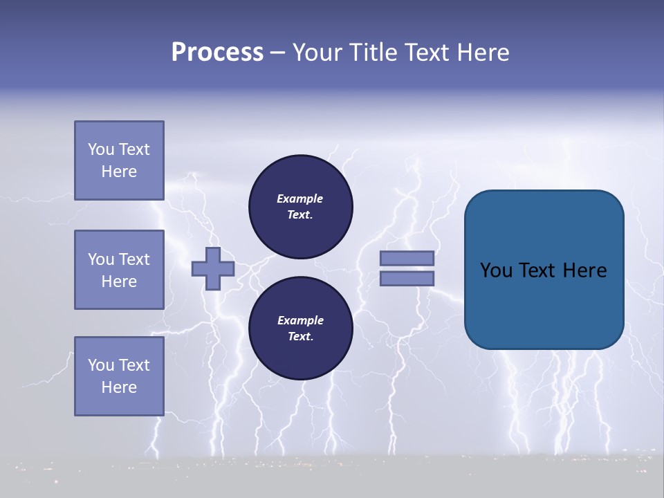 Lightning Strike Clouds Striking Images PowerPoint Template
