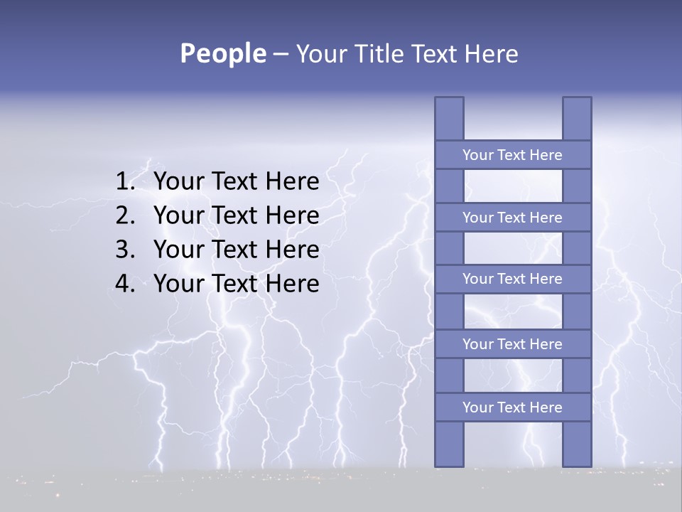 Lightning Strike Clouds Striking Images PowerPoint Template