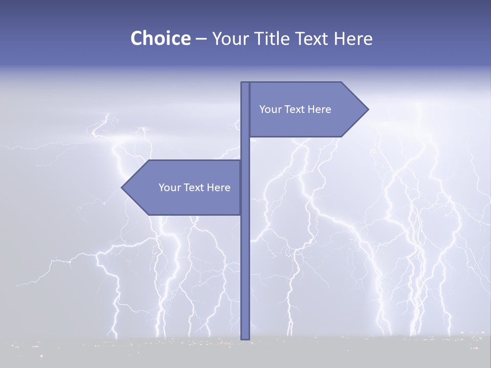 Lightning Strike Clouds Striking Images PowerPoint Template