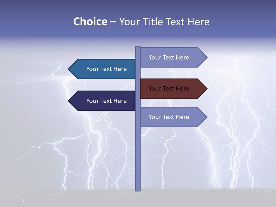 Lightning Strike Clouds Striking Images PowerPoint Template