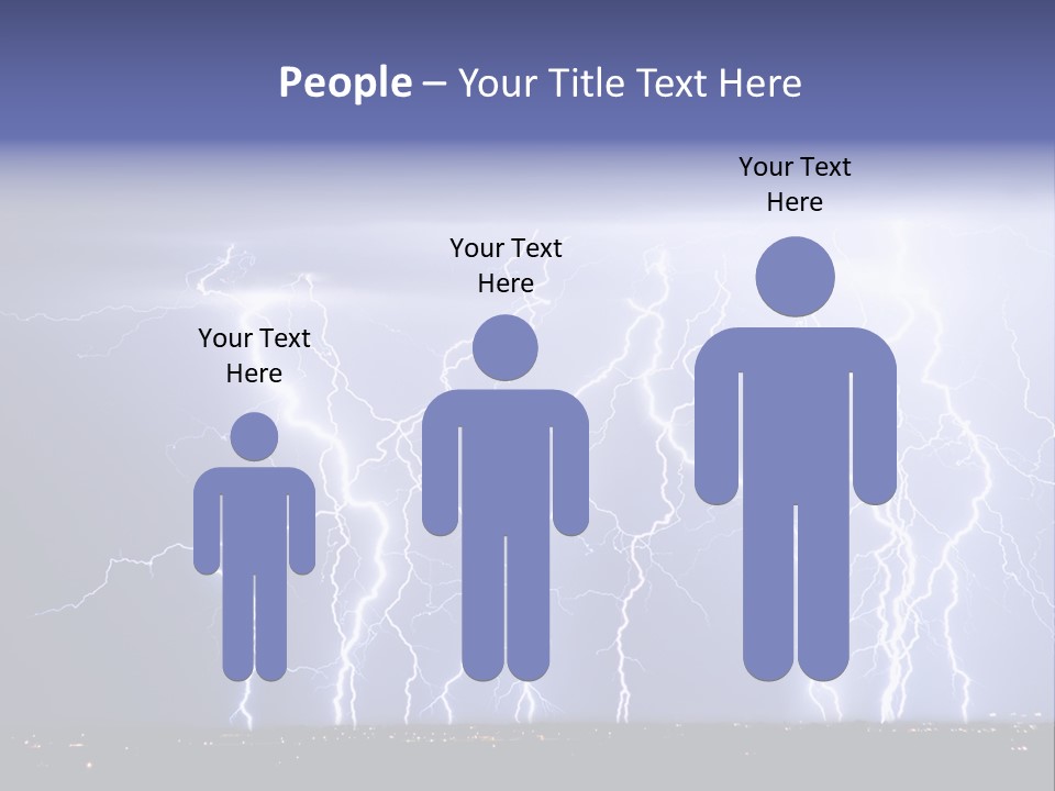 Lightning Strike Clouds Striking Images PowerPoint Template