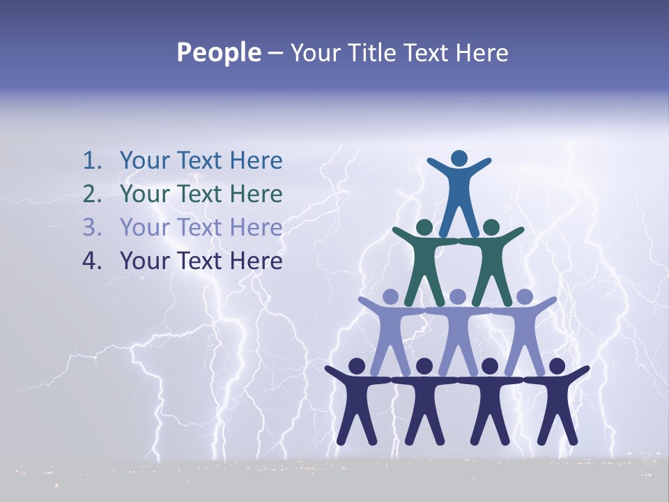 Lightning Strike Clouds Striking Images PowerPoint Template