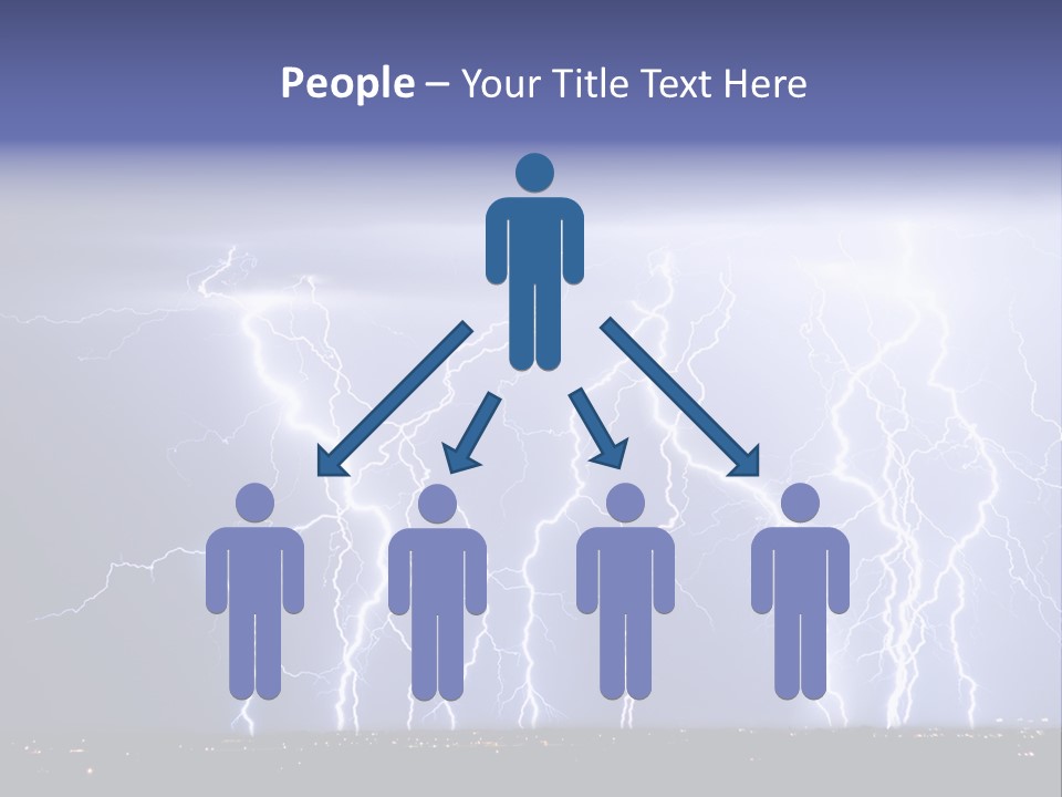 Lightning Strike Clouds Striking Images PowerPoint Template