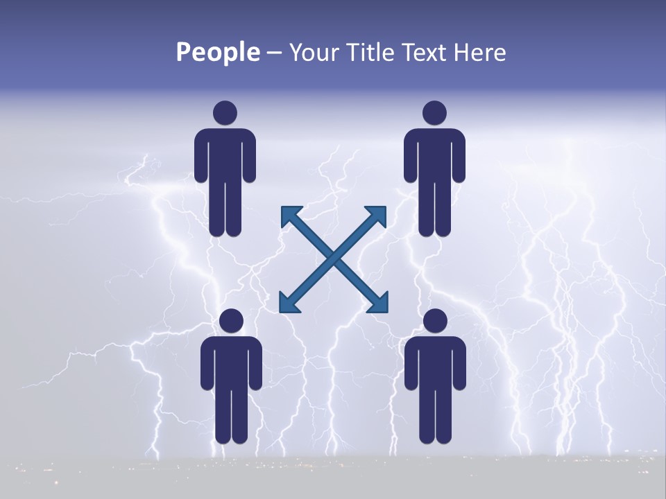 Lightning Strike Clouds Striking Images PowerPoint Template
