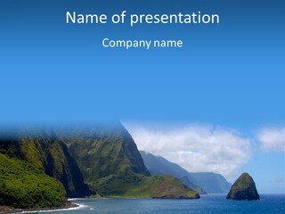 Exotic Blue Water Blue Sky With Clouds PowerPoint Template