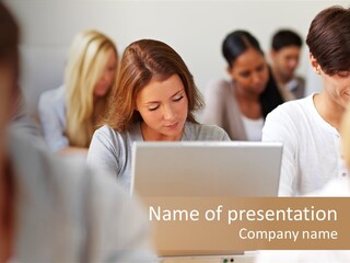 Group Trainee Happy PowerPoint Template