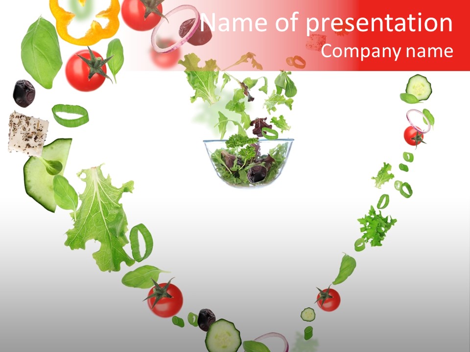 A Picture Of A Salad In A Bowl On A White Background PowerPoint Template