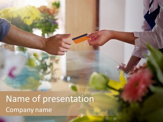 Store Female Credit Card PowerPoint Template