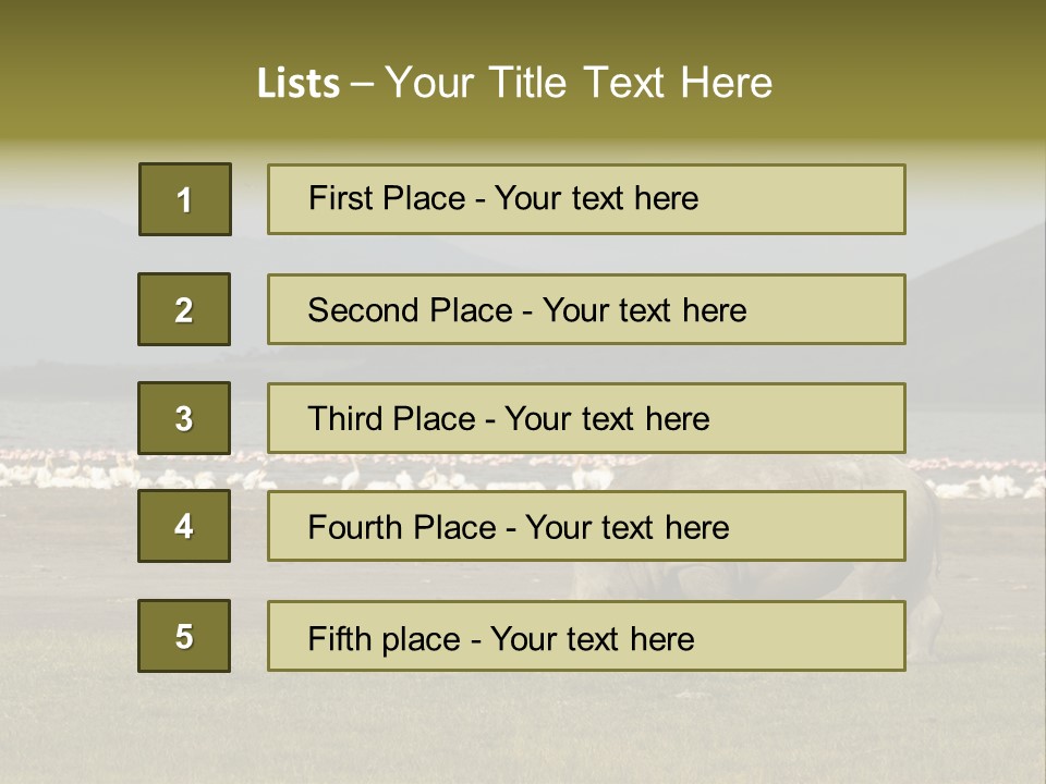 Rhinoceros Lake Nakuru Africa PowerPoint Template