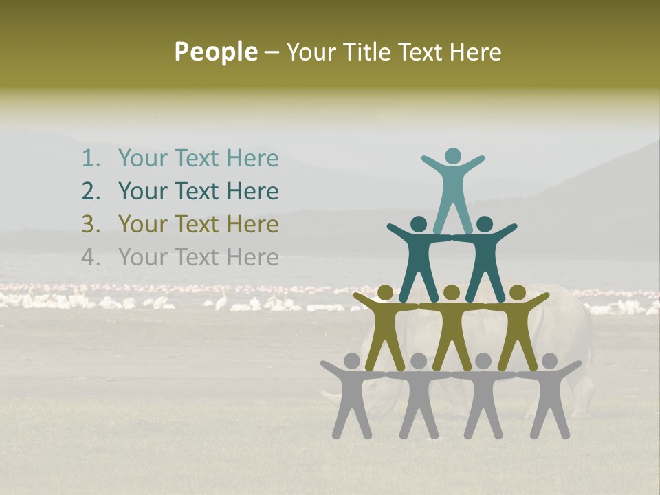 Rhinoceros Lake Nakuru Africa PowerPoint Template