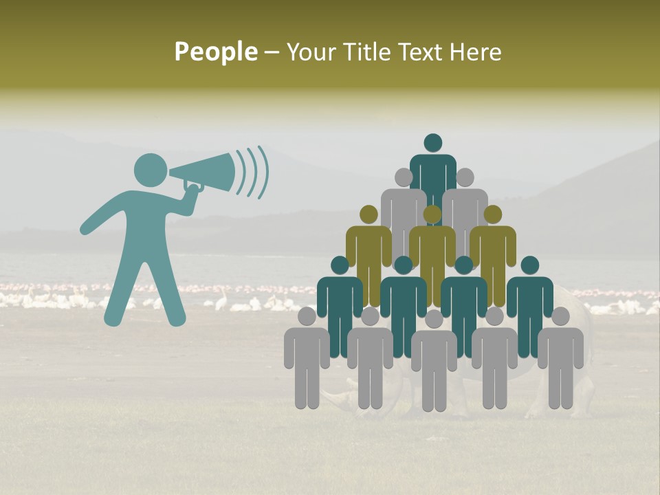 Rhinoceros Lake Nakuru Africa PowerPoint Template