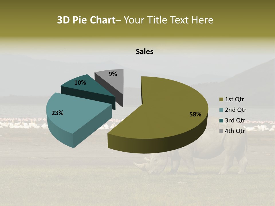 Rhinoceros Lake Nakuru Africa PowerPoint Template