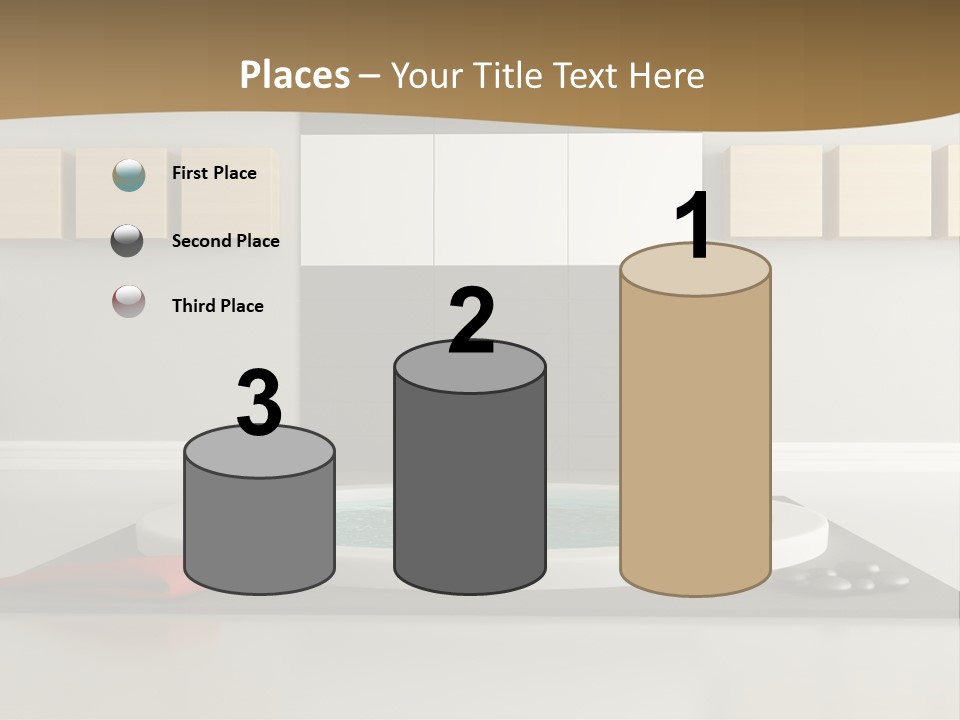 A Bath Tub With A Red Towel On Top Of It PowerPoint Template