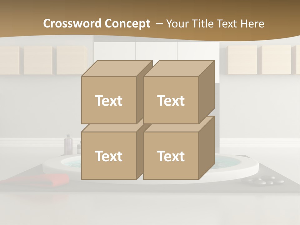 A Bath Tub With A Red Towel On Top Of It PowerPoint Template