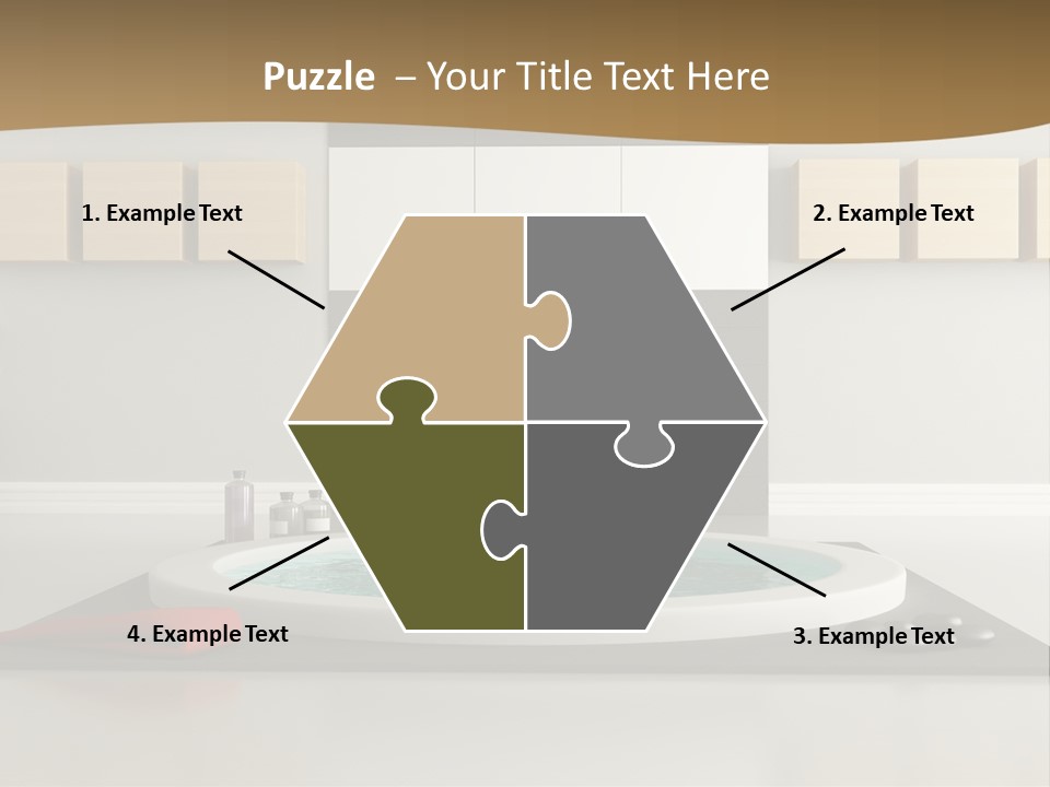 A Bath Tub With A Red Towel On Top Of It PowerPoint Template