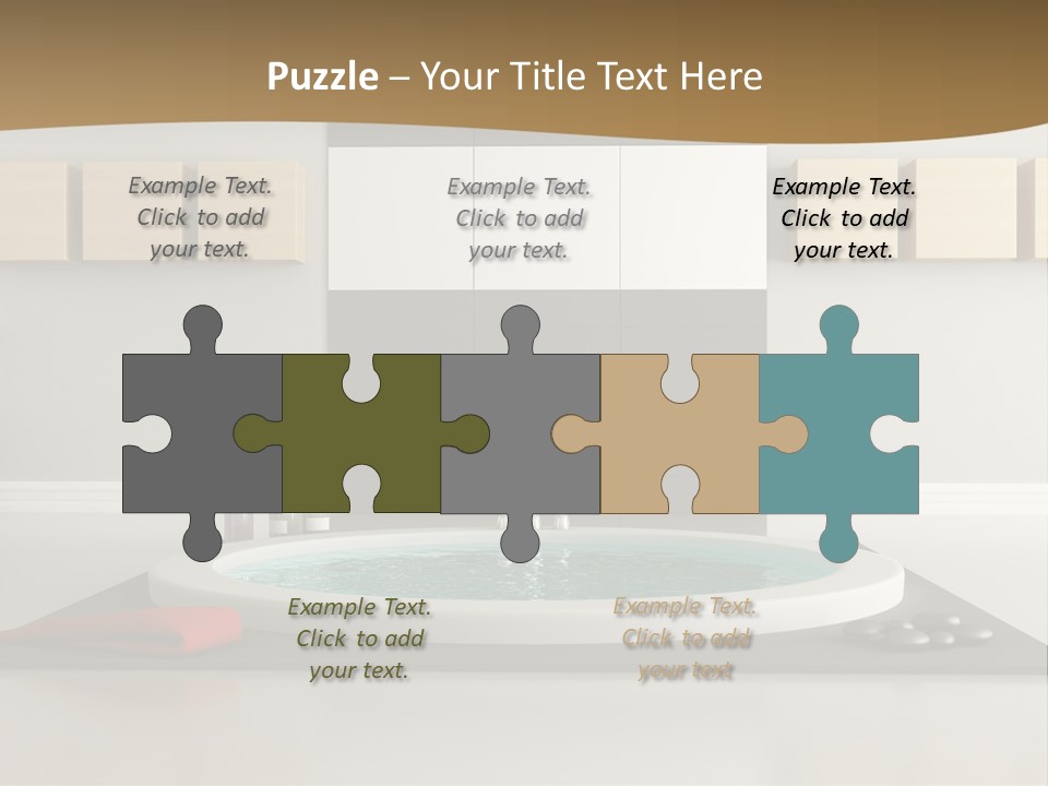 A Bath Tub With A Red Towel On Top Of It PowerPoint Template