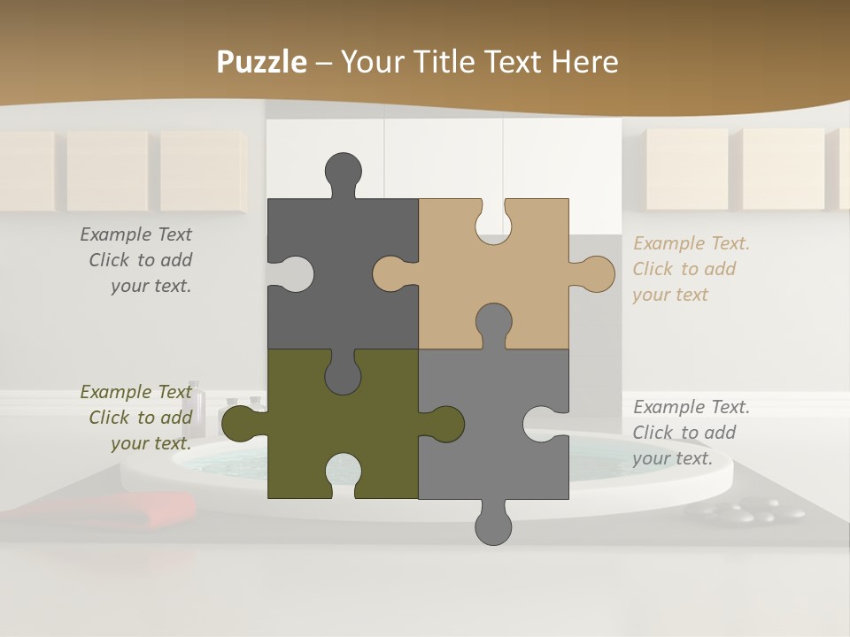 A Bath Tub With A Red Towel On Top Of It PowerPoint Template