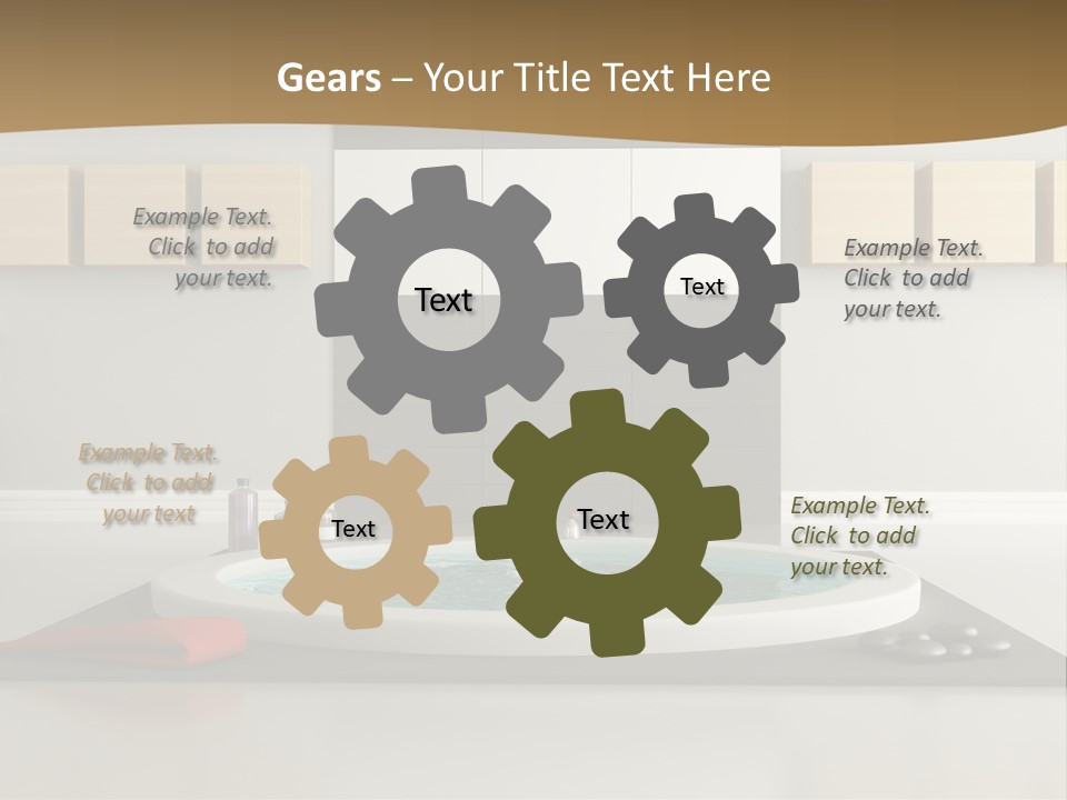 A Bath Tub With A Red Towel On Top Of It PowerPoint Template