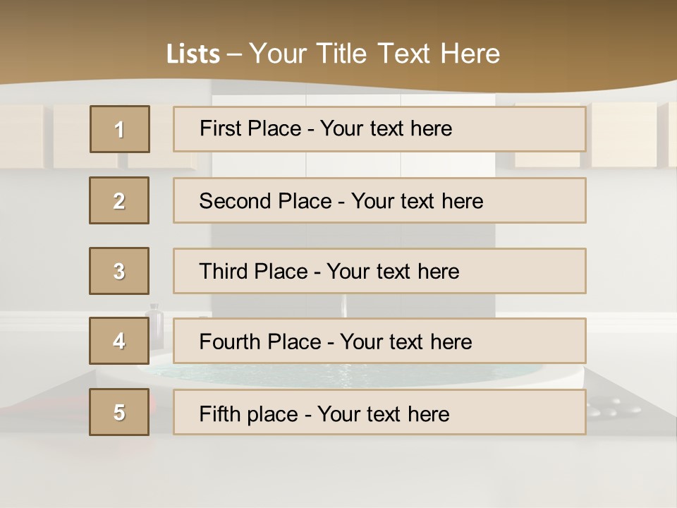 A Bath Tub With A Red Towel On Top Of It PowerPoint Template