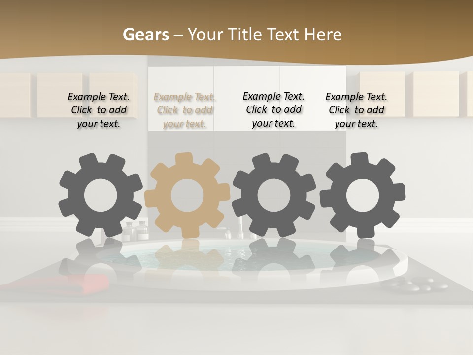 A Bath Tub With A Red Towel On Top Of It PowerPoint Template