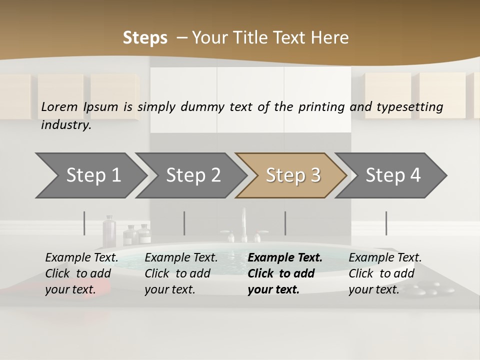 A Bath Tub With A Red Towel On Top Of It PowerPoint Template