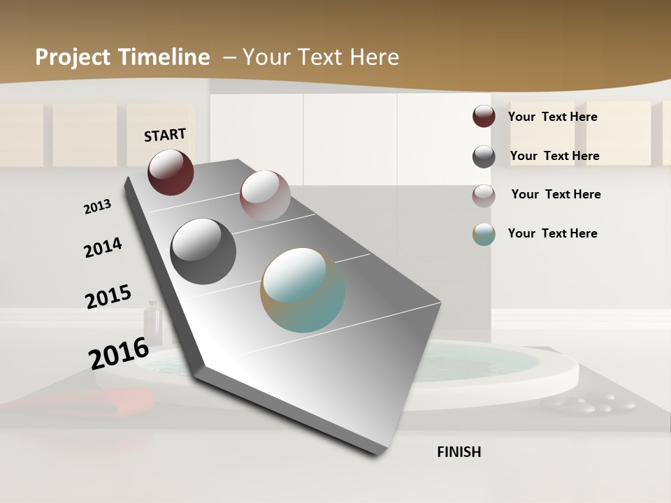 A Bath Tub With A Red Towel On Top Of It PowerPoint Template