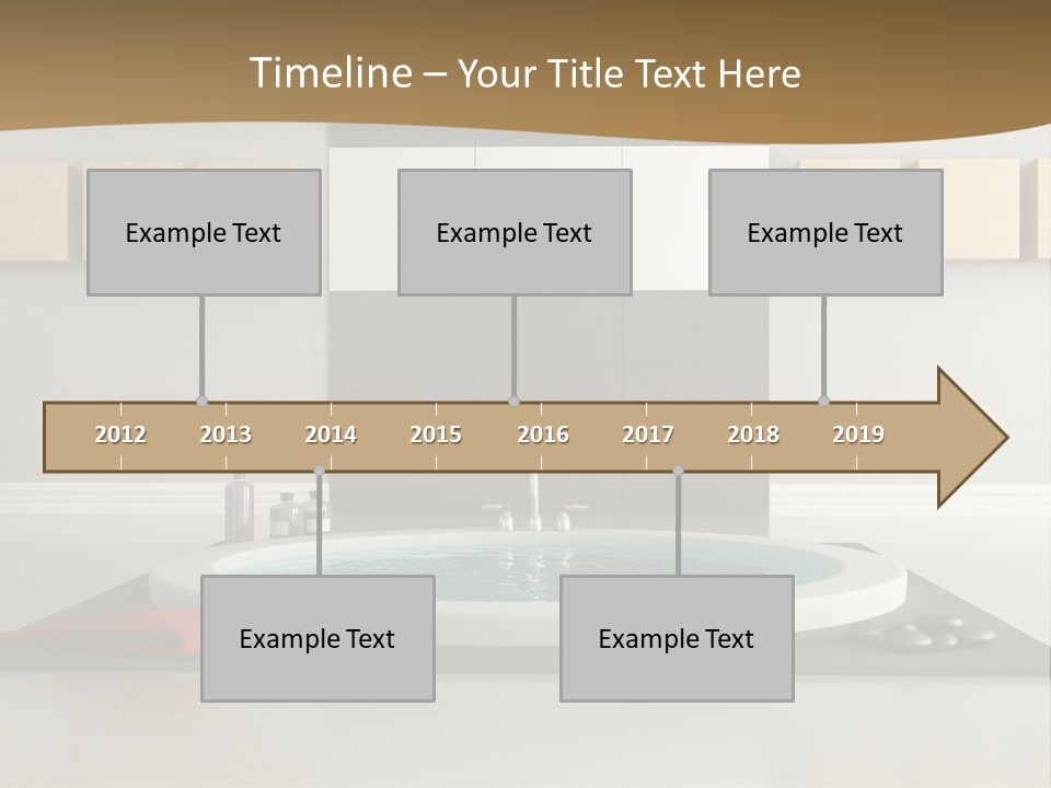 A Bath Tub With A Red Towel On Top Of It PowerPoint Template