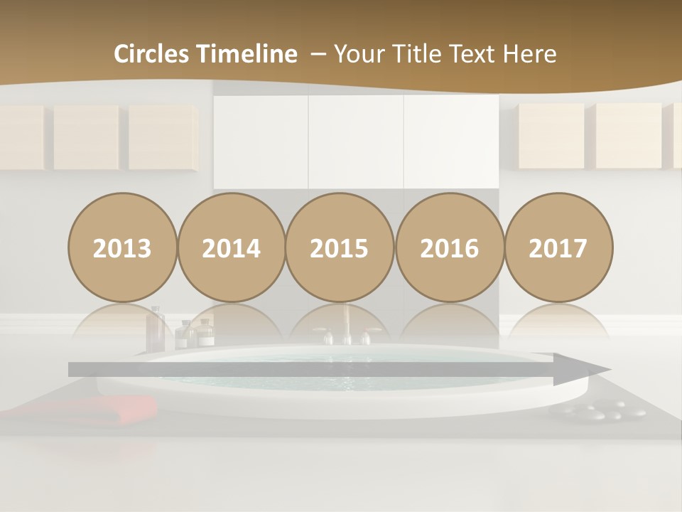 A Bath Tub With A Red Towel On Top Of It PowerPoint Template