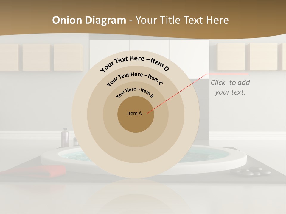 A Bath Tub With A Red Towel On Top Of It PowerPoint Template