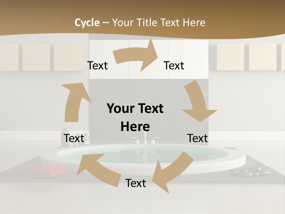 A Bath Tub With A Red Towel On Top Of It PowerPoint Template