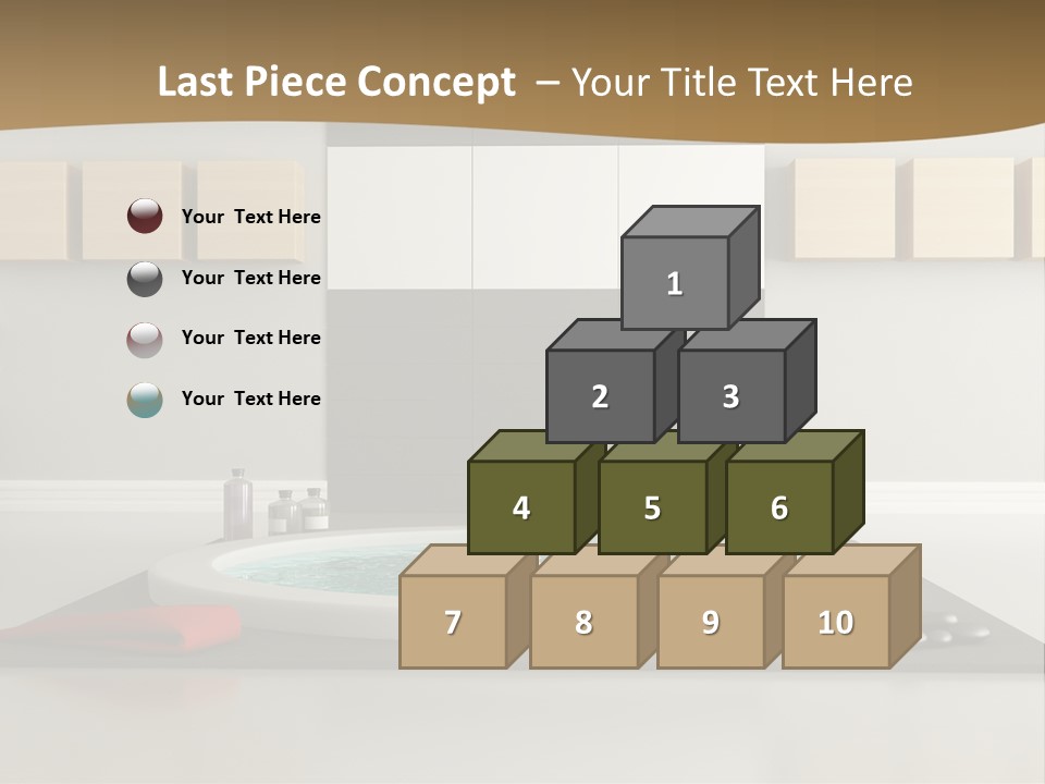 A Bath Tub With A Red Towel On Top Of It PowerPoint Template