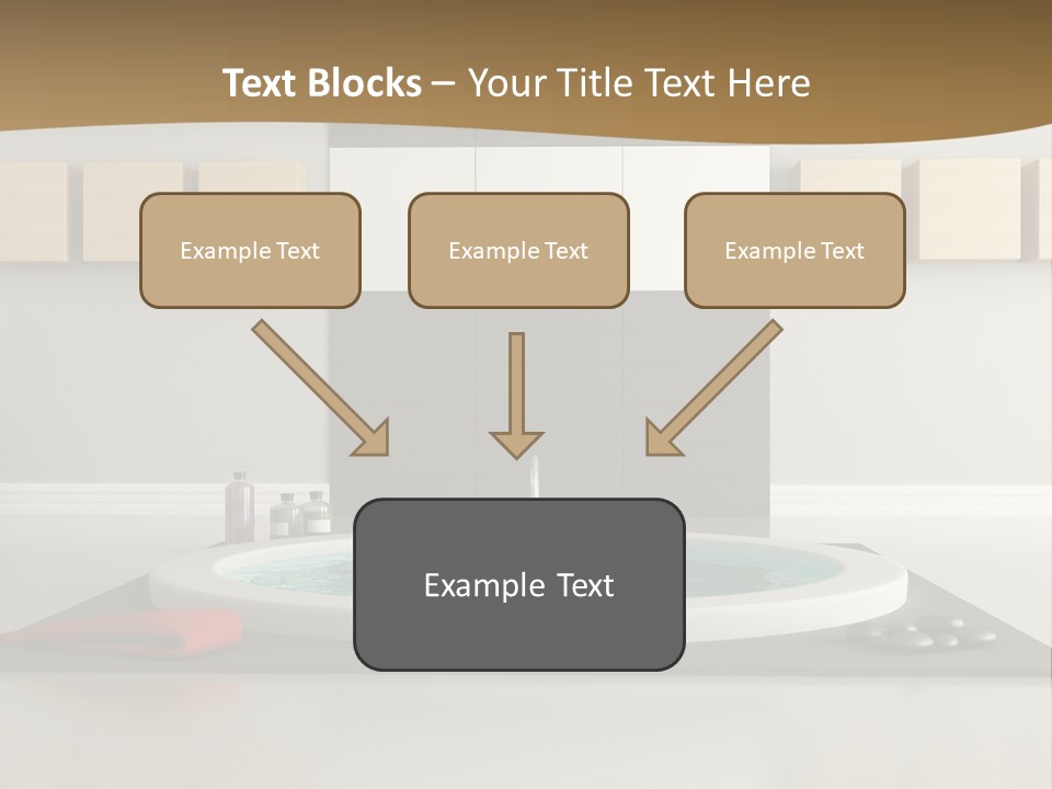 A Bath Tub With A Red Towel On Top Of It PowerPoint Template