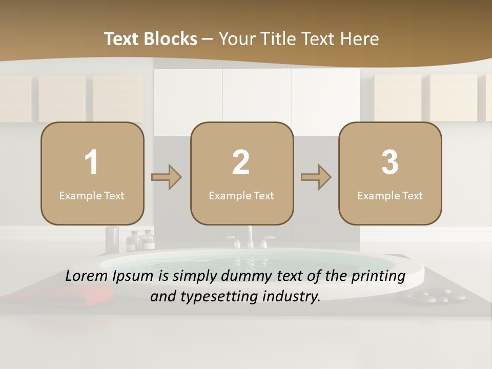 A Bath Tub With A Red Towel On Top Of It PowerPoint Template