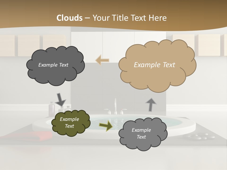 A Bath Tub With A Red Towel On Top Of It PowerPoint Template