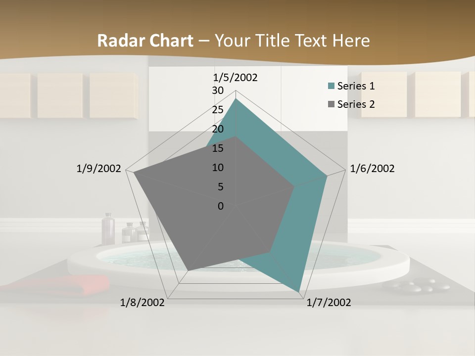 A Bath Tub With A Red Towel On Top Of It PowerPoint Template