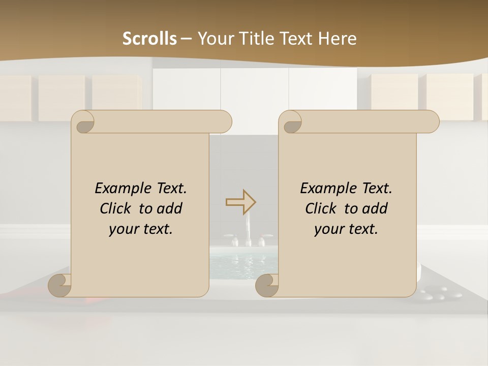 A Bath Tub With A Red Towel On Top Of It PowerPoint Template