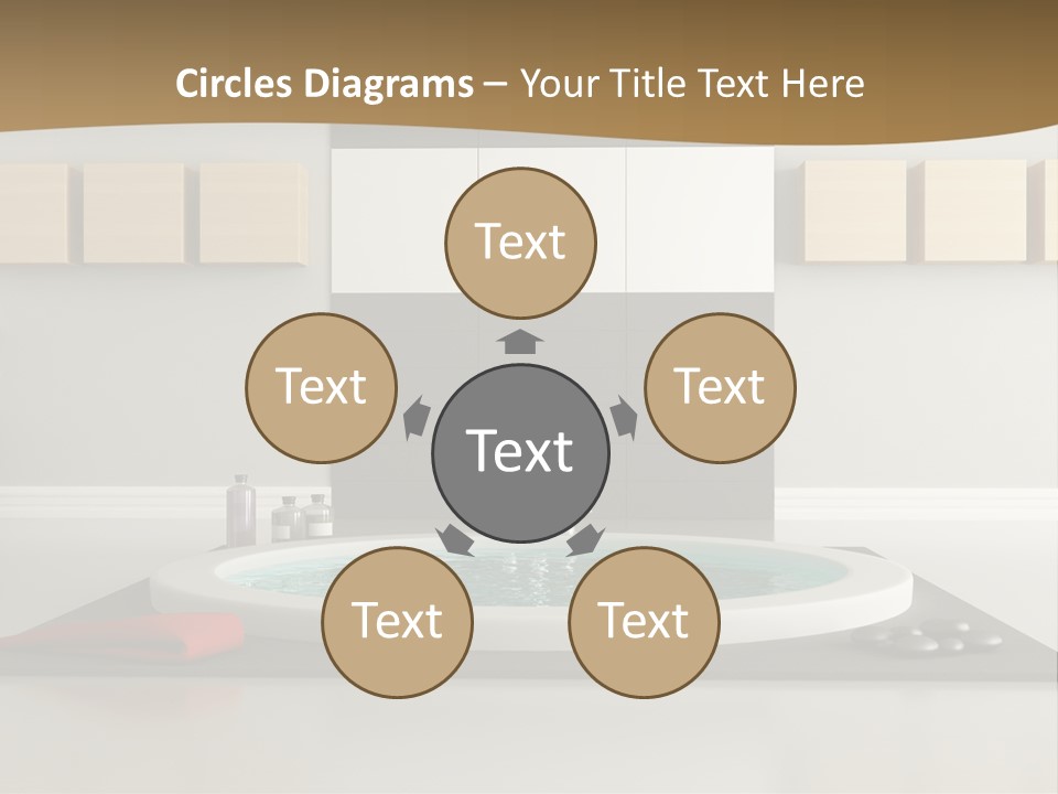 A Bath Tub With A Red Towel On Top Of It PowerPoint Template