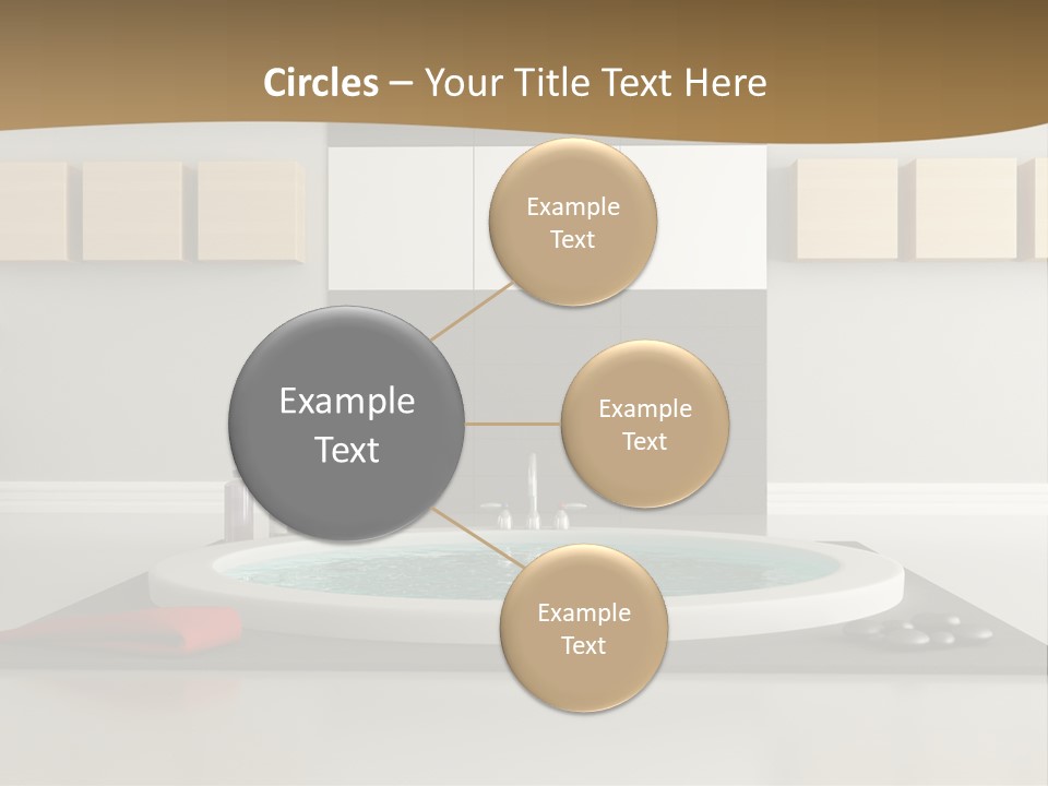 A Bath Tub With A Red Towel On Top Of It PowerPoint Template
