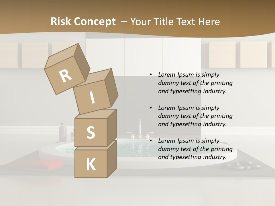 A Bath Tub With A Red Towel On Top Of It PowerPoint Template