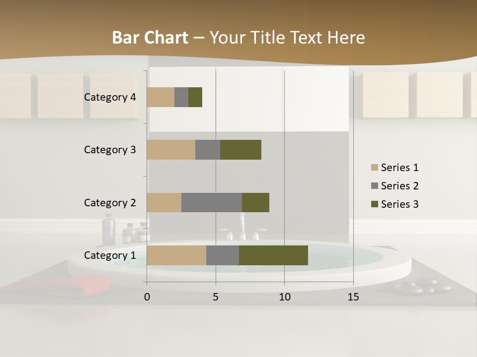 A Bath Tub With A Red Towel On Top Of It PowerPoint Template