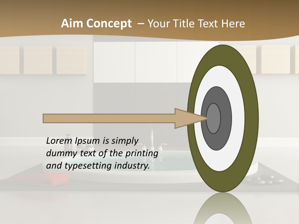 A Bath Tub With A Red Towel On Top Of It PowerPoint Template