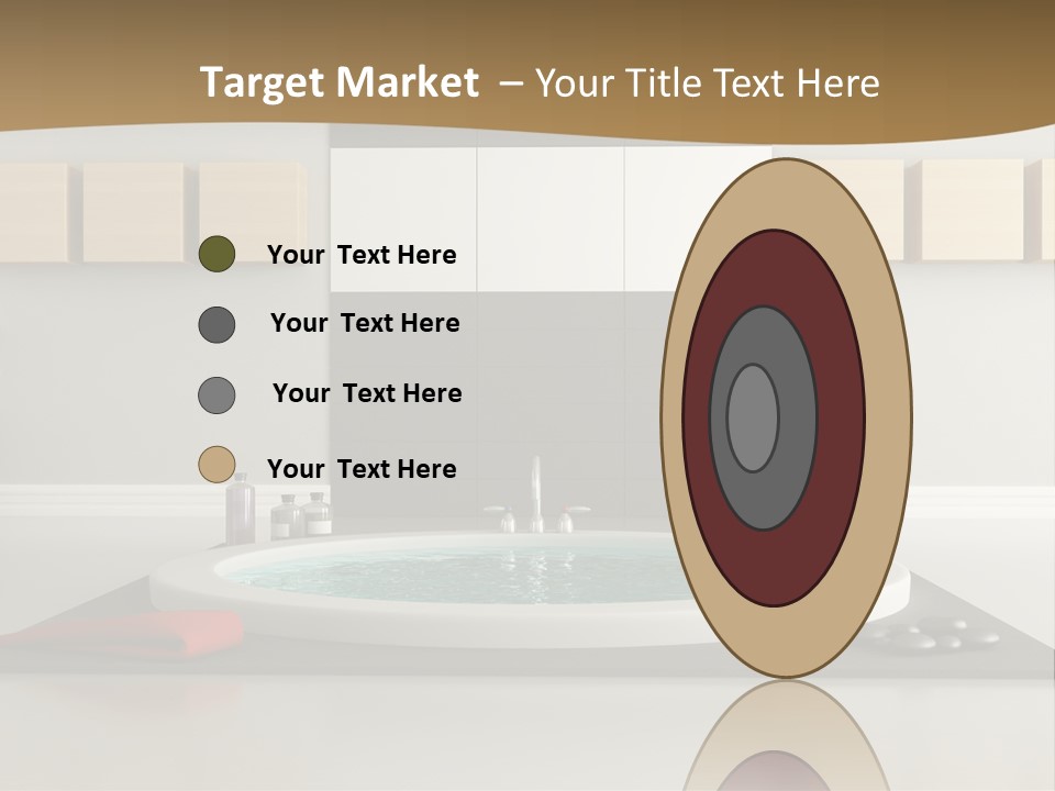 A Bath Tub With A Red Towel On Top Of It PowerPoint Template