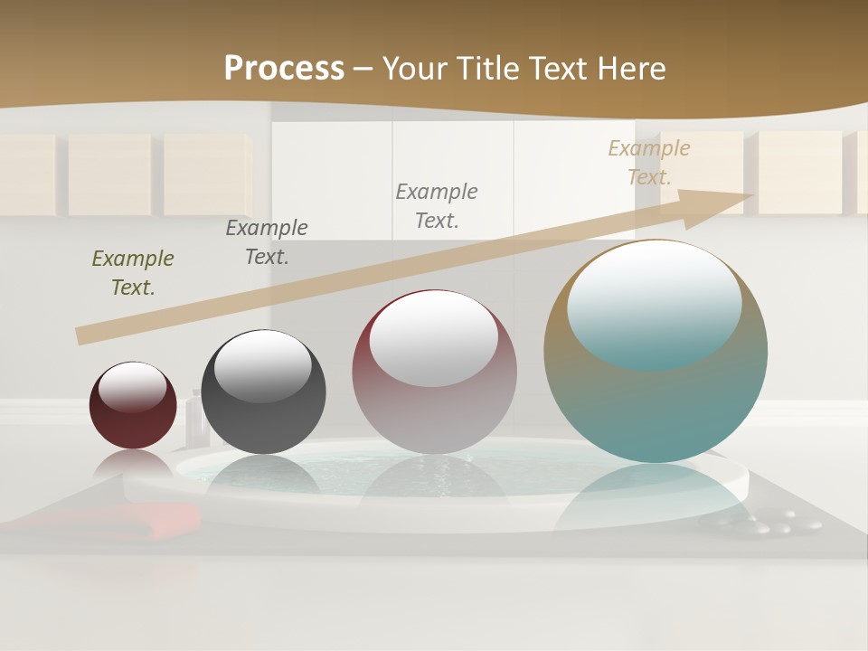 A Bath Tub With A Red Towel On Top Of It PowerPoint Template