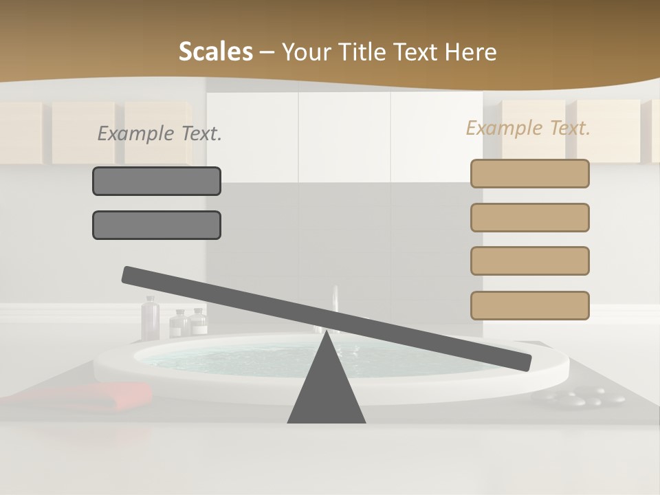 A Bath Tub With A Red Towel On Top Of It PowerPoint Template