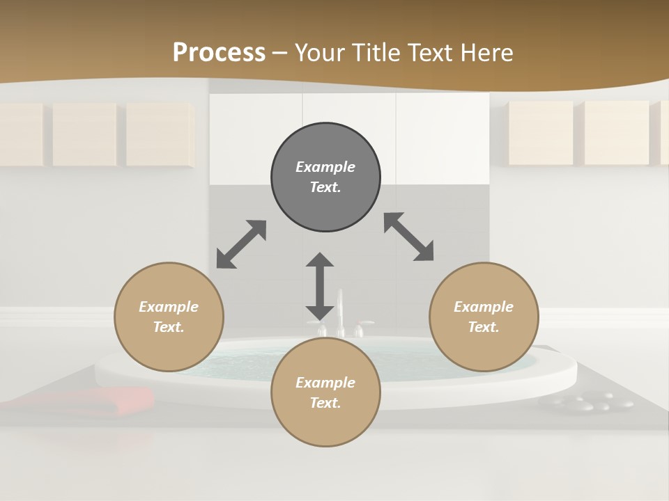 A Bath Tub With A Red Towel On Top Of It PowerPoint Template