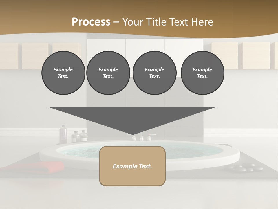 A Bath Tub With A Red Towel On Top Of It PowerPoint Template